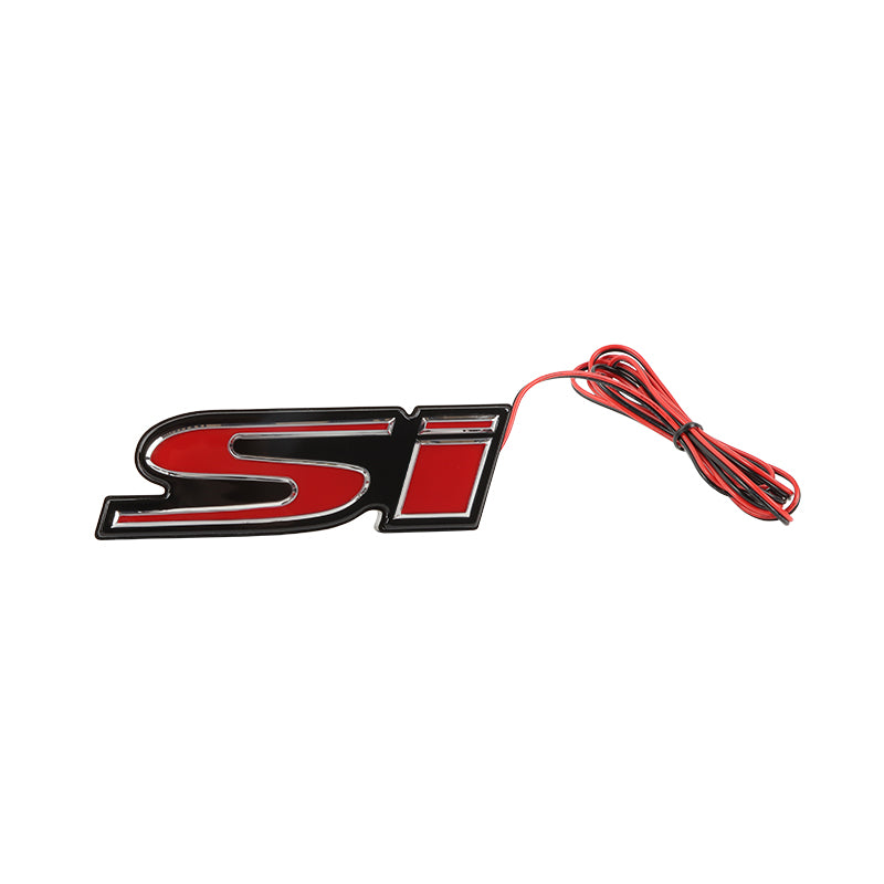 Brand New Emblem LED Light 3D Red SI Racing Logo Front Grille Ornament Emblem For Honda Si