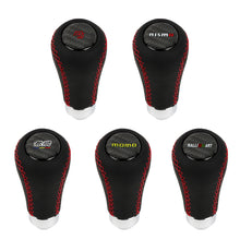 Load image into Gallery viewer, Brand New Universal Mugen Red Stitches Black Leather Manual Car Gear Shift Knob Shifter Lever M8 M10 M12