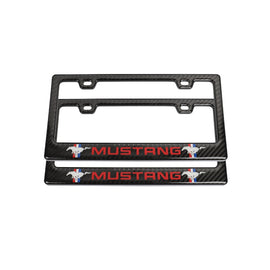 Brand New Universal 100% Real Carbon Fiber Ford Mustang License Plate Frame - 2PCS
