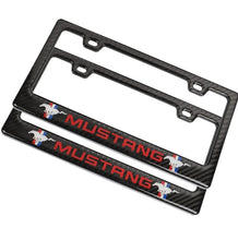 Load image into Gallery viewer, Brand New Universal 100% Real Carbon Fiber Ford Mustang License Plate Frame - 2PCS