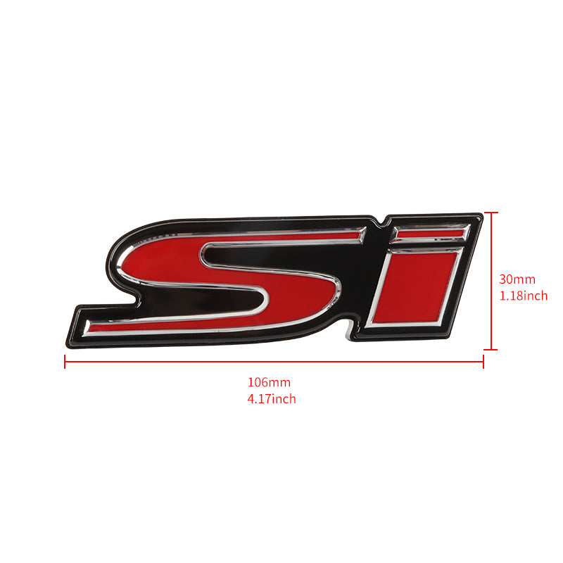 Brand New Emblem LED Light 3D Red SI Racing Logo Front Grille Ornament Emblem For Honda Si