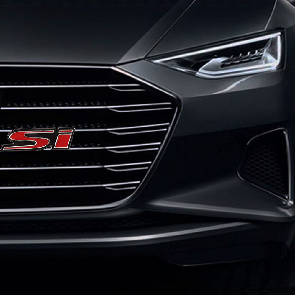 Brand New Emblem LED Light 3D Red SI Racing Logo Front Grille Ornament Emblem For Honda Si