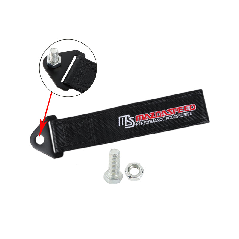 Brand New Mazdaspeed Carbon Fiber High Strength Tow Towing Strap Hook For Front / REAR BUMPER JDM
