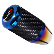Load image into Gallery viewer, Brand New Universal Nismo Car Gear Manuel Stick Real Carbon Fiber / Burnt Blue Shift Knob M8 M10 M12