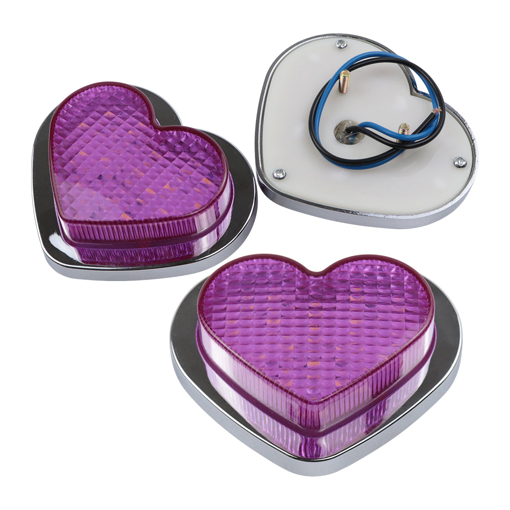 BRAND NEW 2PCS Purple Heart Shaped Side Marker / Accessory / Led Light / Turn Signal