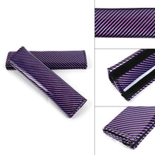 Load image into Gallery viewer, Brand New Universal 2PCS Purple Carbon Fiber Look Car Seat Belt Covers Shoulder Pad