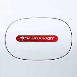 Brand New 4PCS Mustang GT Real Carbon Fiber Red Car Trunk Side Fenders Door Badge Scratch Guard Sticker