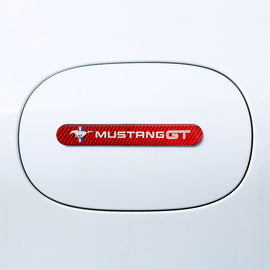 Brand New 1PCS Mustang GT Real Carbon Fiber Red Car Trunk Side Fenders Door Badge Scratch Guard Sticker