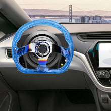 Load image into Gallery viewer, Brand New JDM Universal 6-Hole 326mm Vip Blue Crystal Bubble Burnt Blue Steering Wheel