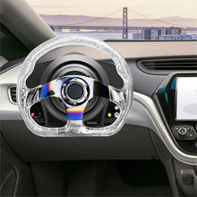 Load image into Gallery viewer, Brand New JDM Universal 6-Hole 326mm Vip Clear Crystal Bubble Burnt Blue Spoke Steering Wheel