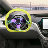 Brand New JDM Universal 6-Hole 326mm Vip Yellow Crystal Bubble Neo Chrome Steering Wheel
