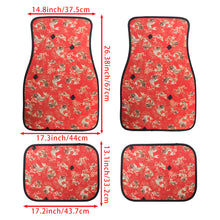 Load image into Gallery viewer, Brand New 4PCS SAKURA KOI FISH Racing Red Fabric Car Floor Mats Interior Carpets
