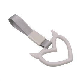 Brand New Devil Demon Heart White JDM TSURIKAWA Ring Subway Train Bus Handle Strap Charm Drift