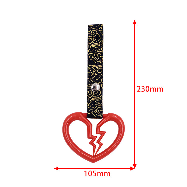 Brand New Broken Heart Red JDM TSURIKAWA Subway Bus Handle Strap Charm Drift