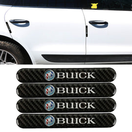 Brand New 4PCS Buick Real Carbon Fiber Black Car Trunk Side Fenders Door Badge Scratch Guard Sticker