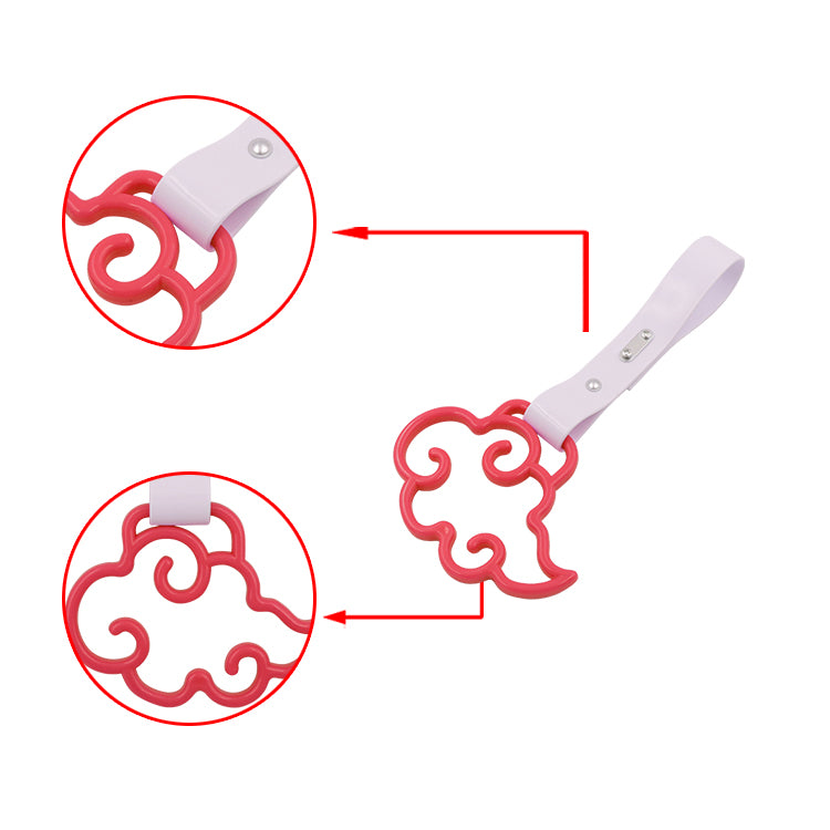 Brand New Cloud Handle Red JDM TSURIKAWA Ring Subway Train Bus Black Handle Strap Charm Drift