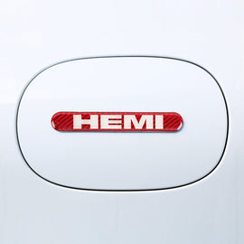 Brand New 4PCS HEMI Real Carbon Fiber Red Car Trunk Side Fenders Door Badge Scratch Guard Sticker