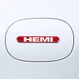 Brand New 1PCS HEMI Real Carbon Fiber Red Car Trunk Side Fenders Door Badge Scratch Guard Sticker