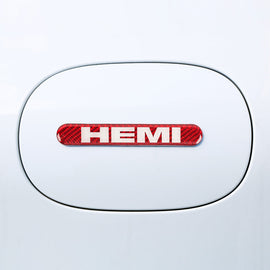 Brand New 8PCS HEMI Real Carbon Fiber Red Car Trunk Side Fenders Door Badge Scratch Guard Sticker