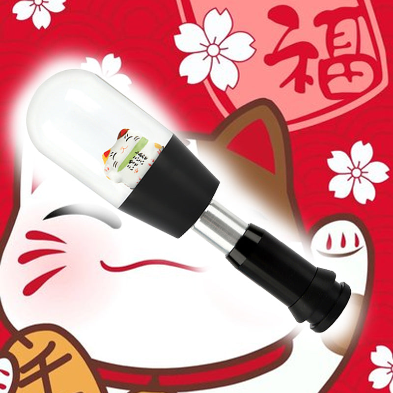 Brand New Universal JDM Fortune Cat Crystal Automatic Car Gear Shift Knob Shifter