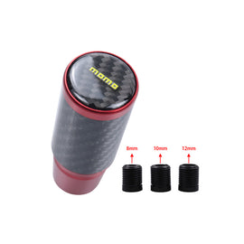 Brand New Universal Momo Red Real Carbon Fiber Racing Gear Stick Shift Knob For MT Manual M12 M10 M8