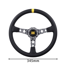 Load image into Gallery viewer, Brand New 350mm 14&quot; Deep Dish Racing Momo Black Steering Wheel PVC Leather Black Spoke