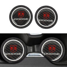 Load image into Gallery viewer, Brand New 2PCS Dodge Real Carbon Fiber Car Cup Holder Pad Water Cup Slot Non-Slip Mat Universal