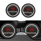 Brand New 2PCS Dodge Real Carbon Fiber Car Cup Holder Pad Water Cup Slot Non-Slip Mat Universal