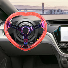 Load image into Gallery viewer, Brand New Universal 6-Hole 350MM Heart Red Deep Dish Vip Crystal Bubble Neo Spoke Steering Wheel