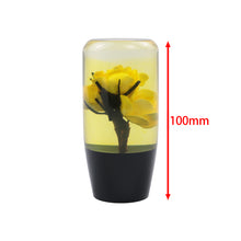 Load image into Gallery viewer, Brand New 1PCS Universal 10CM JDM Clear Yellow Real Flowers Manual Car Black Base Racing Stick Shift Knob M8 M10 M12
