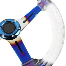 Load image into Gallery viewer, Brand New Universal 6-Hole 350mm Deep Dish Vip Clear Crystal Bubble Burnt Blue Spoke Steering Wheel