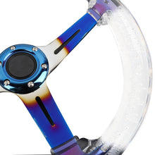 Load image into Gallery viewer, Brand New Universal 6-Hole 350mm Deep Dish Vip Clear Crystal Bubble Burnt Blue Spoke Steering Wheel