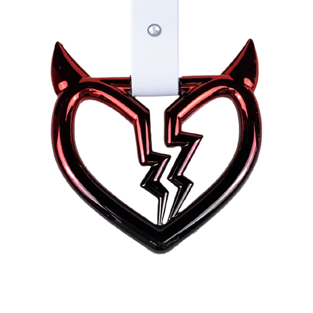 Brand New Devil Broken Heart Shaped Rainbow JDM TSURIKAWA Subway Bus White Handle Strap Charm Drift