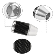Load image into Gallery viewer, Brand New Universal 6 SPEED Silver Real Carbon Fiber Racing Gear Stick Shift Knob For MT Manual M12 M10 M8