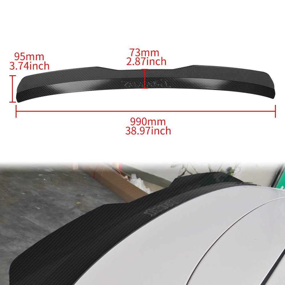 Brand New Car Rear Trunk Wing Spoiler ABS Carbon Fiber Look Modified Lip Universal Fit