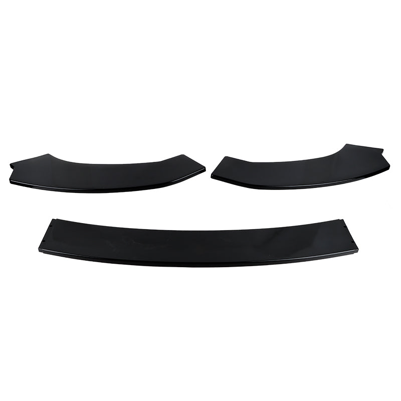 BRAND NEW 3PCS Universal V3 Glossy Black ABS Front Bumper Protector Body Splitter Lip Kit