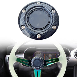 BRAND NEW UNIVERSAL CARBON FIBER CAR HORN BUTTON STEERING WHEEL CENTER CAP