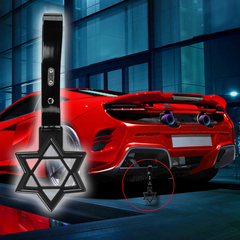 Brand New Hexagram Shaped Black JDM TSURIKAWA Subway Bus Black Handle Strap Charm Drift