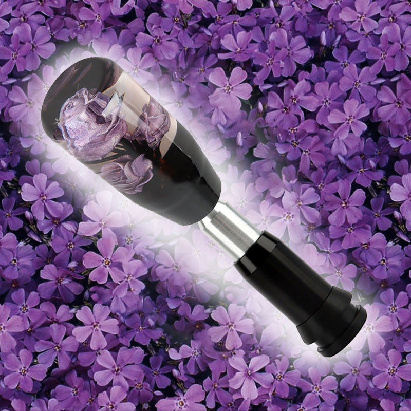 Brand New Universal JDM Crystal Rose Flowers Purple Head Automatic Car Gear Shift Knob shifter