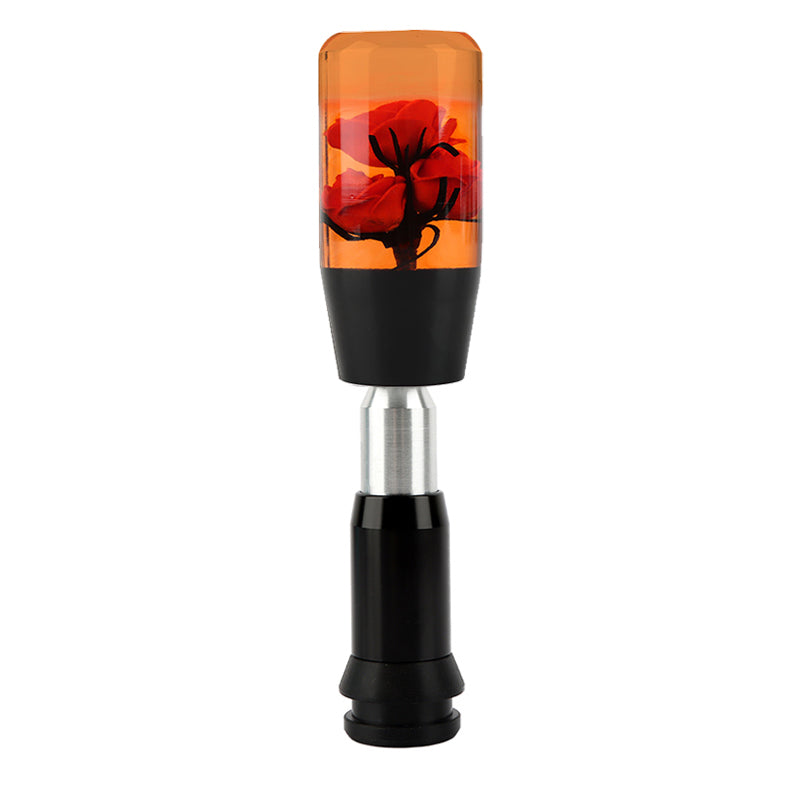 Brand New Universal JDM Crystal Rose Flowers Red Head Automatic Car Gear Shift Knob shifter