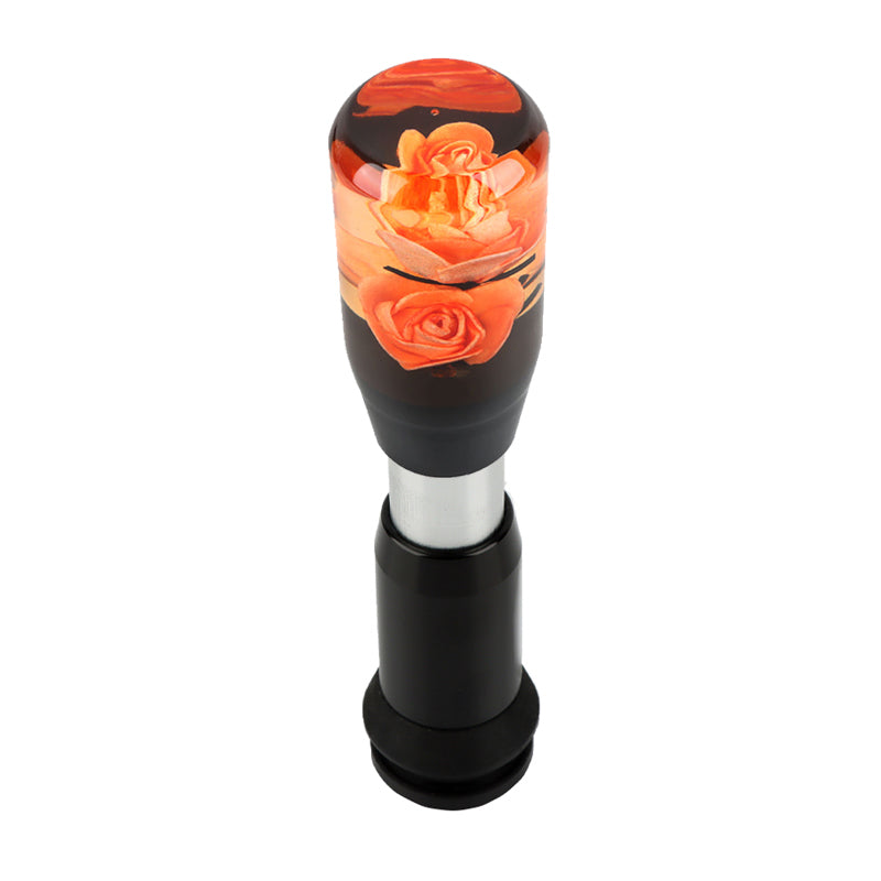 Brand New Universal JDM Crystal Rose Flowers Orange Head Automatic Car Gear Shift Knob shifter
