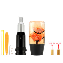 Load image into Gallery viewer, Brand New Universal JDM Crystal Rose Flowers Orange Head Automatic Car Gear Shift Knob shifter