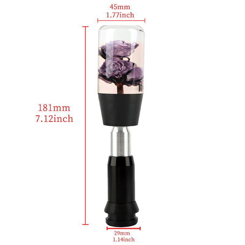 Brand New Universal JDM Crystal Rose Flowers Purple Head Automatic Car Gear Shift Knob shifter