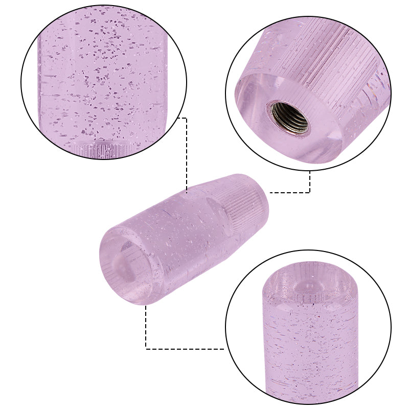 Brand New Universal 10CM Glitter Transparent Purple Manuel Shift Knob Racing Gear Shift Knob M12 M10 M8