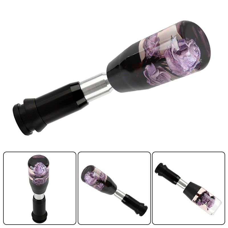 Brand New Universal JDM Crystal Rose Flowers Purple Head Automatic Car Gear Shift Knob shifter