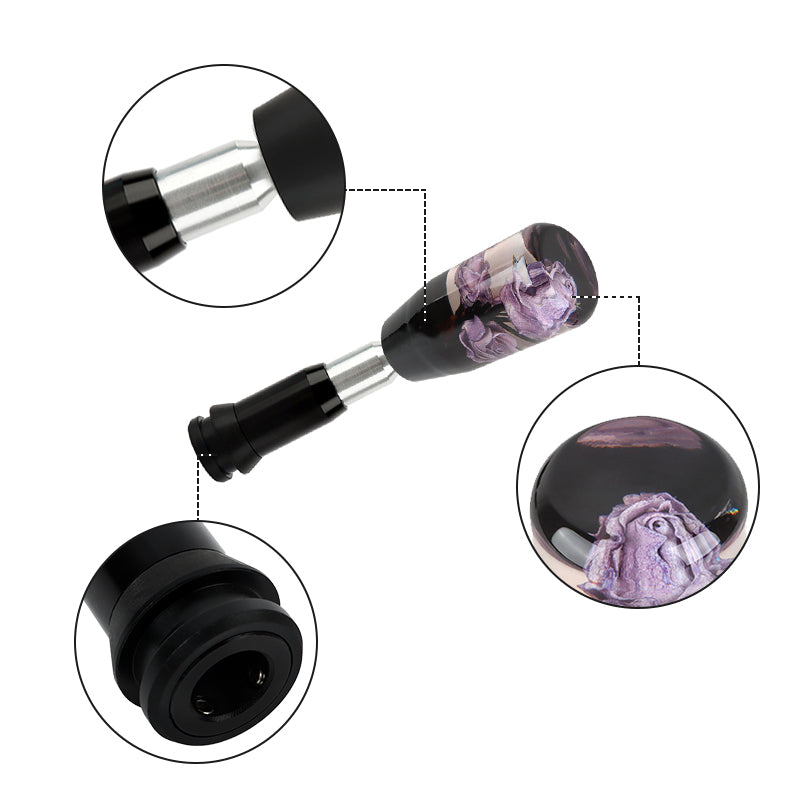 Brand New Universal JDM Crystal Rose Flowers Purple Head Automatic Car Gear Shift Knob shifter