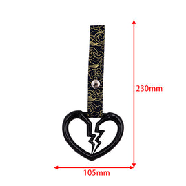 Brand New Broken Heart Black JDM TSURIKAWA Subway Bus Handle Strap Charm Drift