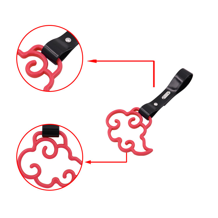 Brand New Cloud Handle Red JDM TSURIKAWA Ring Subway Train Bus Black Handle Strap Charm Drift