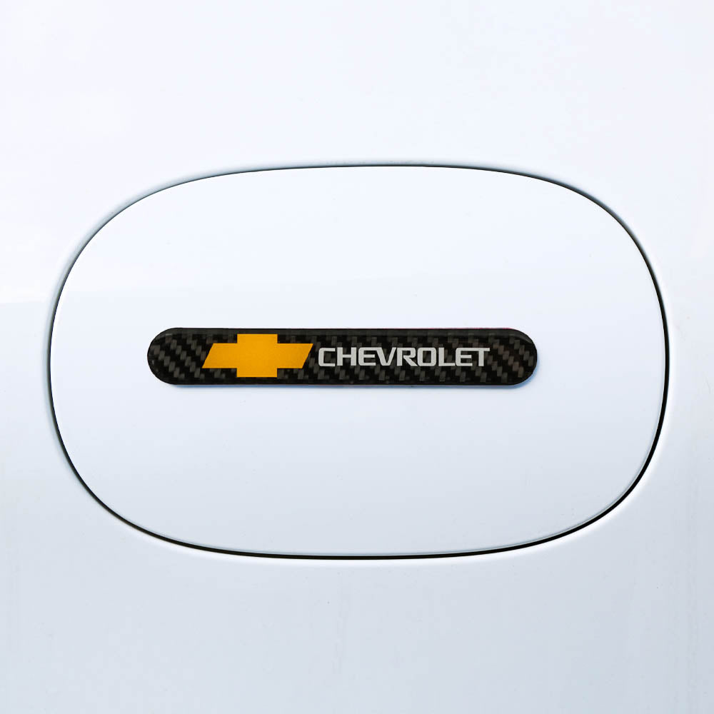 Brand New 8PCS Chevrolet Real Carbon Fiber Black Car Trunk Side Fenders Door Badge Scratch Guard Sticker