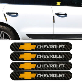 Brand New 4PCS Chevrolet Real Carbon Fiber Black Car Trunk Side Fenders Door Badge Scratch Guard Sticker